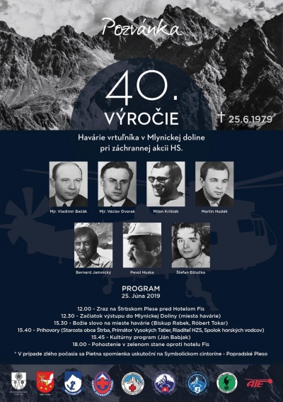 40. Výročie havárie vrtuľníka v Mlynickej doline 