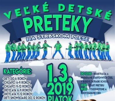 Veľké detské preteky na Štrbskom Plese 1.3.2019